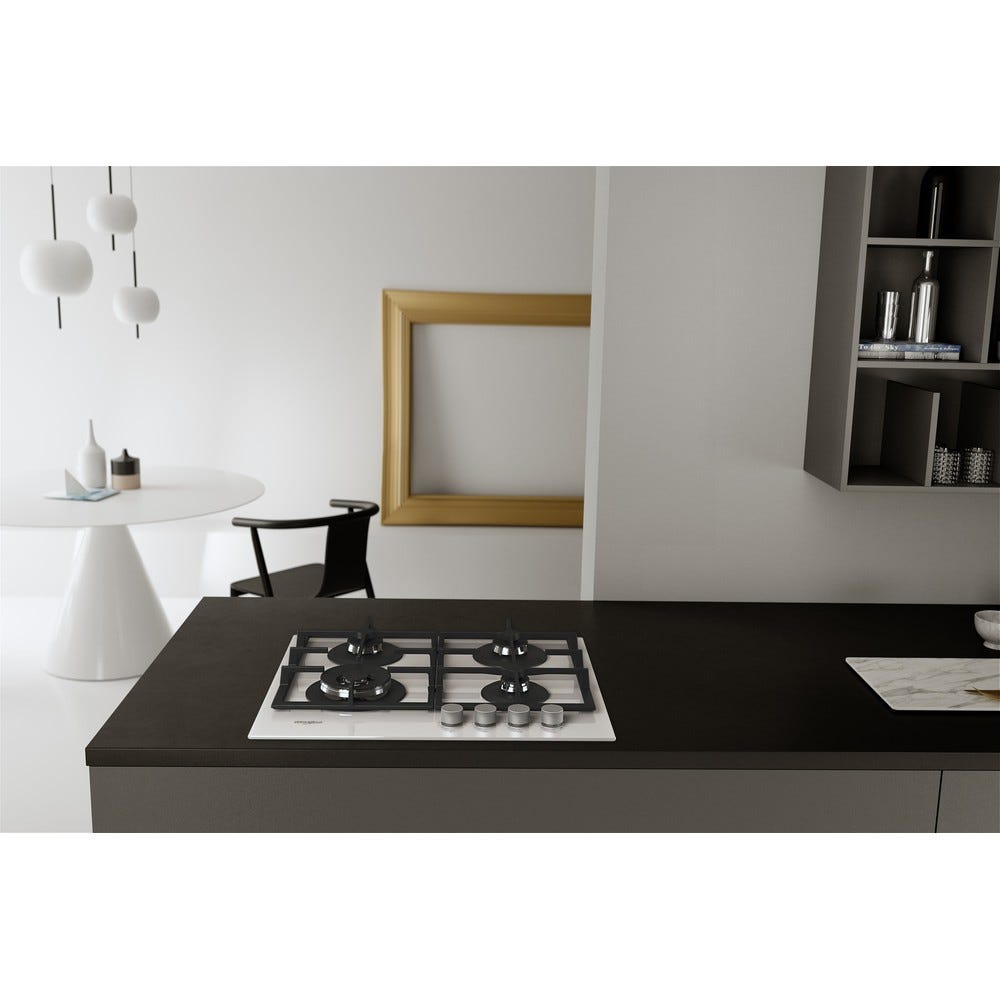 Whirlpool AKTL 629/WH Piano a cottura a gas cm. 59 - vetro bianco
