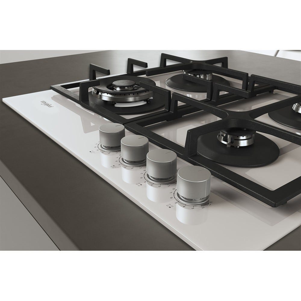 Whirlpool AKTL 629/WH Piano a cottura a gas cm. 59 - vetro bianco