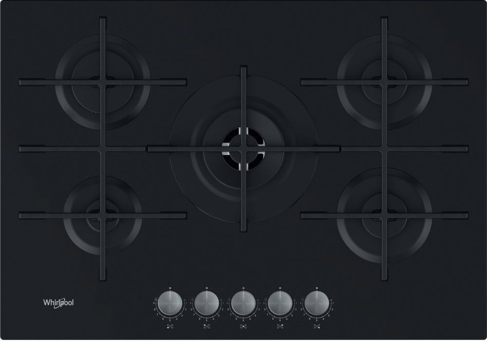Whirlpool AKWL728/NB Piano a cottura a gas cm. 73 - vetro nero