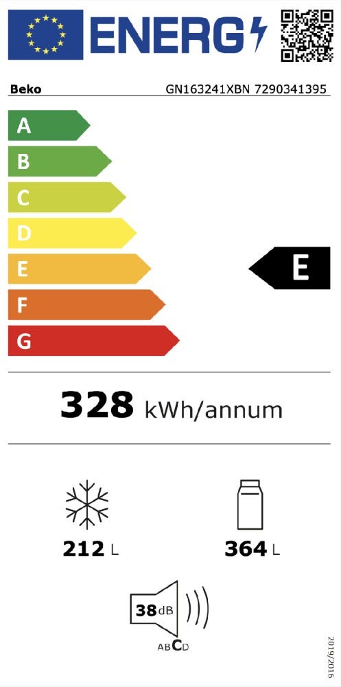 Beko GN163241XBN Frigorifero con congelatore side by side - cm. 91 h 179 - lt. 576 - inox