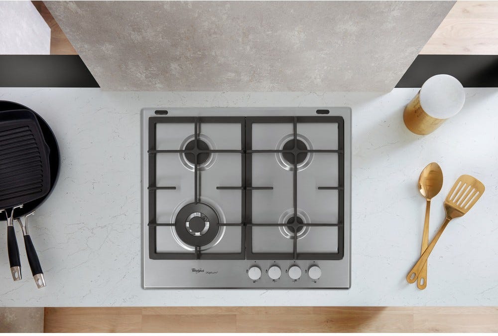 Whirlpool GMR6422IXL Piano a cottura a gas cm. 59 - inox