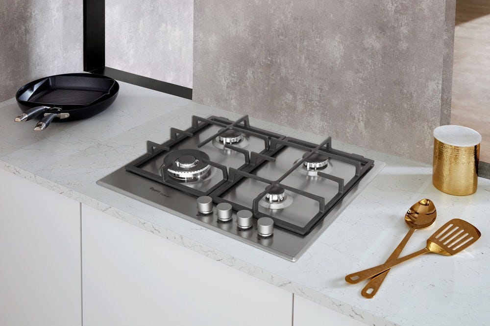 Whirlpool GMR6422IXL Piano a cottura a gas cm. 59 - inox