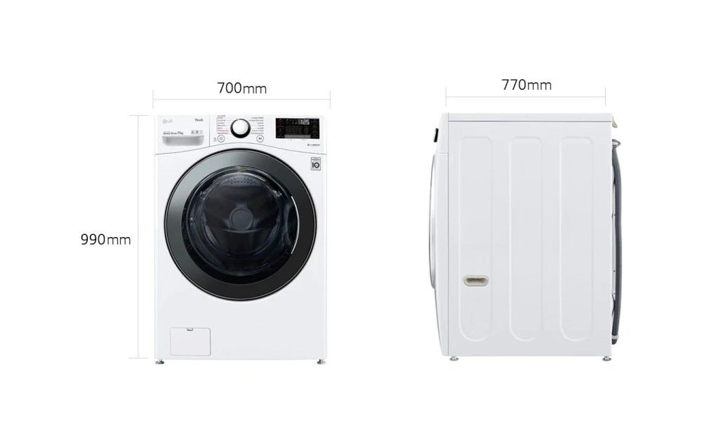 LG F1P1CY2W Lavatrice cm. 70 - capacità 17 kg - bianco