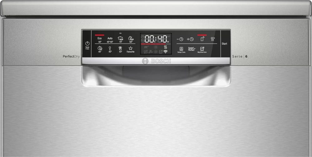 Bosch SMS6ZCI42E 6 Lavastoviglie a libera installazione cm. 60 - 14 coperti - inox