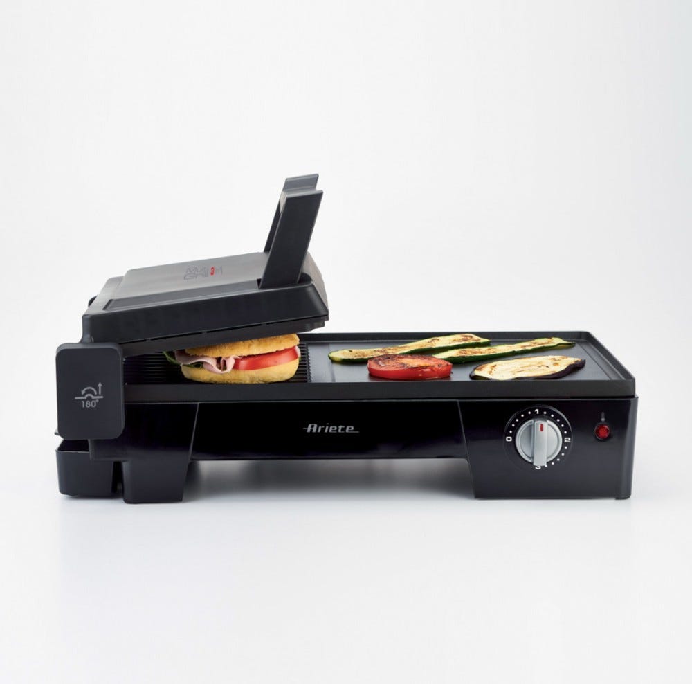 Ariete 1916 Multi grill 3 in 1 Griglia elettrica multifunzione - nera