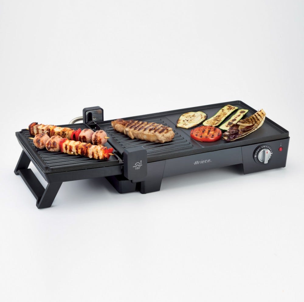 Ariete 1916 Multi grill 3 in 1 Griglia elettrica multifunzione - nera