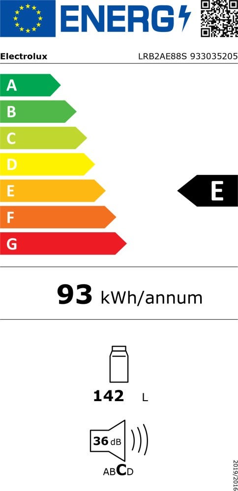 Electrolux LRB2AE88S Frigorifero cm. 55 h. 87 - 142 lt. - bianco