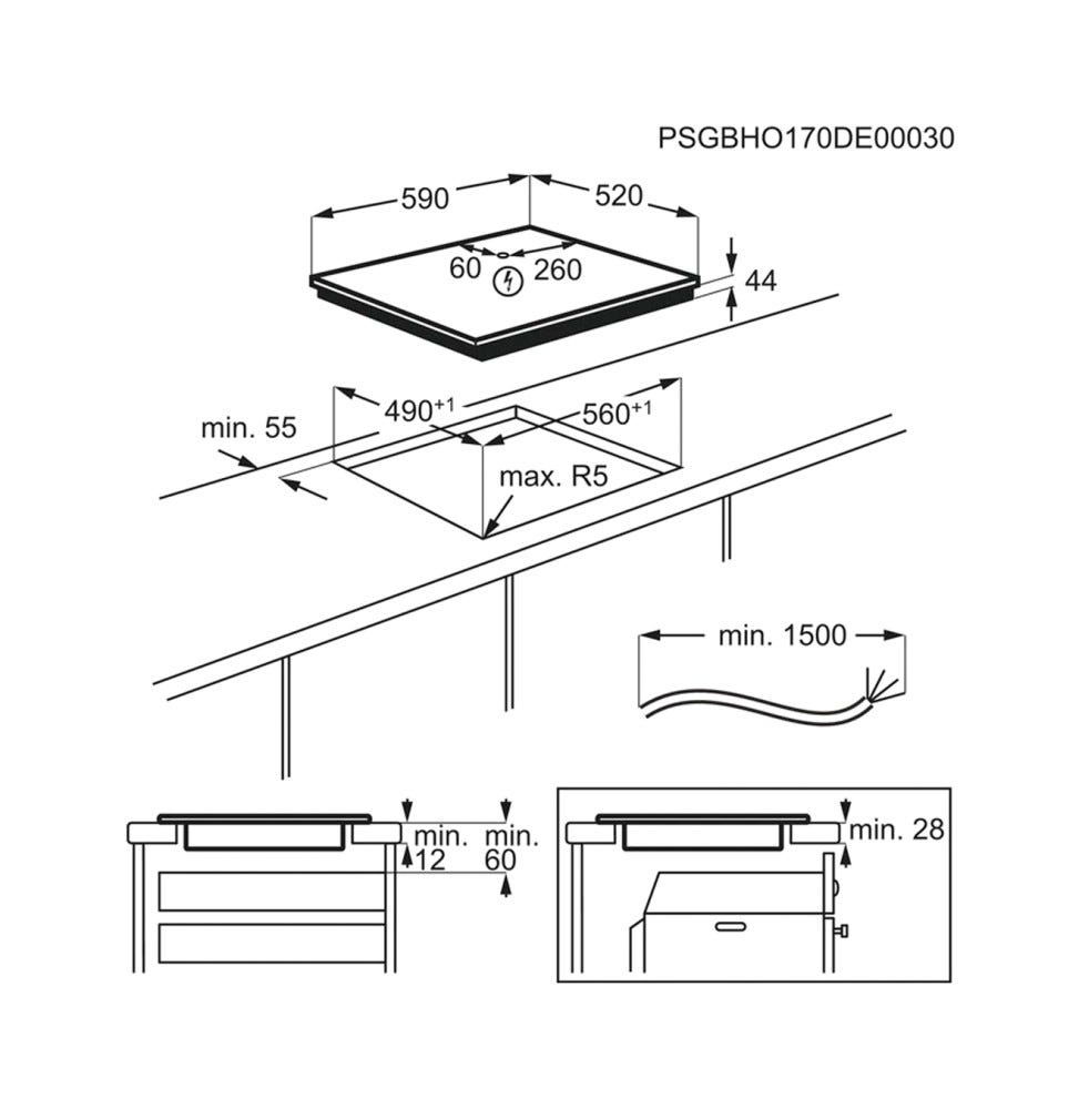 Electrolux EIL63443BW Piano cottura a induzione cm. 60 - vetroceramica bianco
