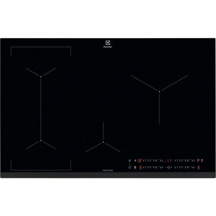 Electrolux EIL83443 600 Piano cottura a induzione 4 zone, Bridge, Hob2Hood, SliderTouch, vetroceramica nero