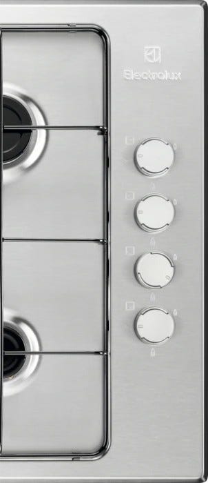 Electrolux KGS6404SX 300 Piano cottura a gas 60 cm, 4 fuochi, accensione integrata, inox