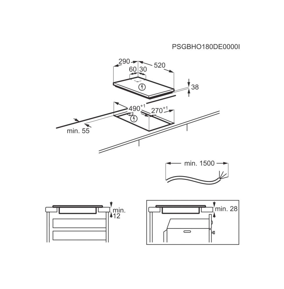 Electrolux LHR3233CK Piano cottura domino elettrico cm. 30 - vetroceramica nero