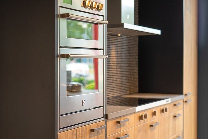 Steel Enfasi EQFFE6 Design40 Doppio forno da incasso 60x90 cm, 9 funzioni + forno pizza a pietra refrattaria, inox o antracite