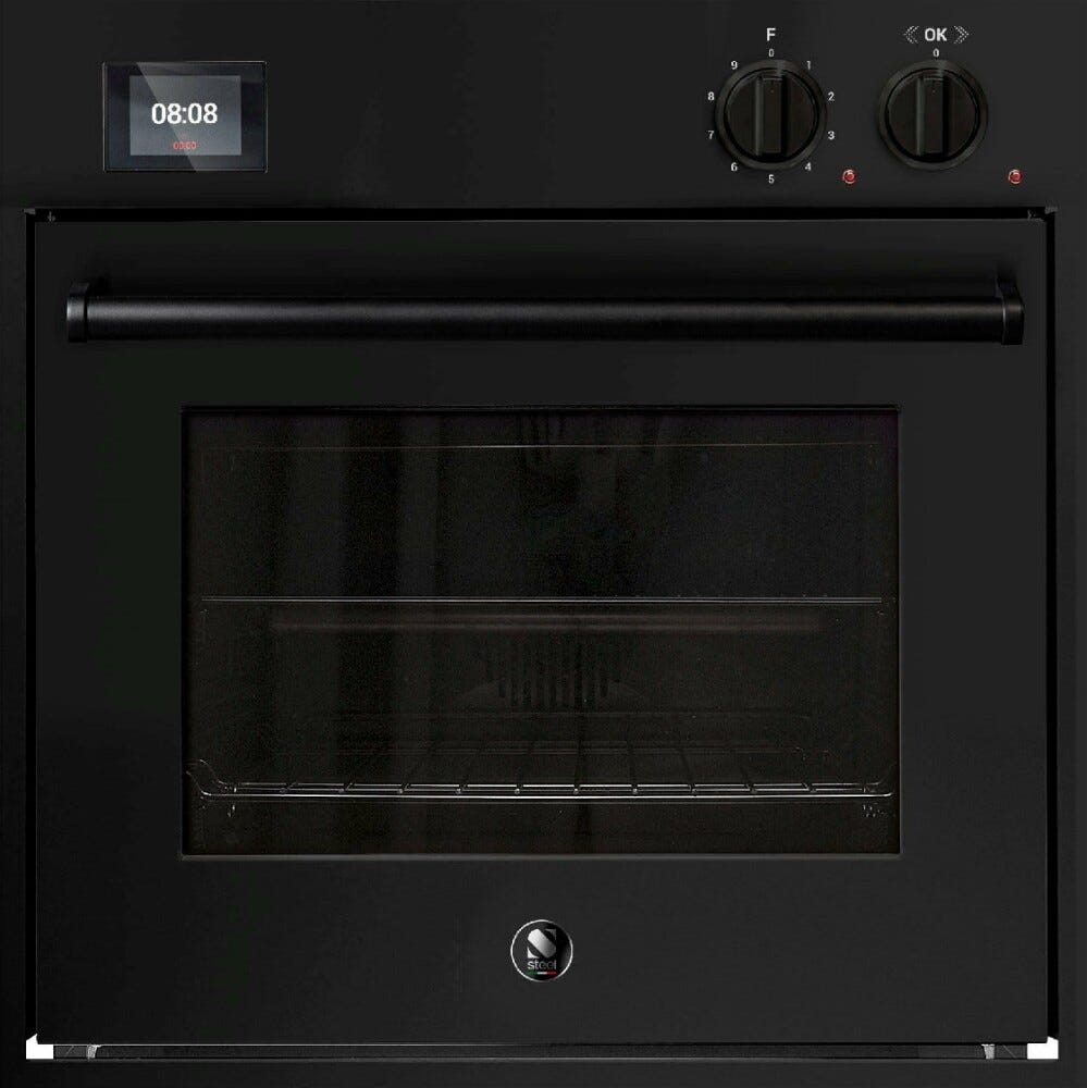 Steel Enfasi EQFE6 NF Design40 all black Forno da incasso 60 cm, 9 funzioni, programmatore TFT, classe energetica A, nero