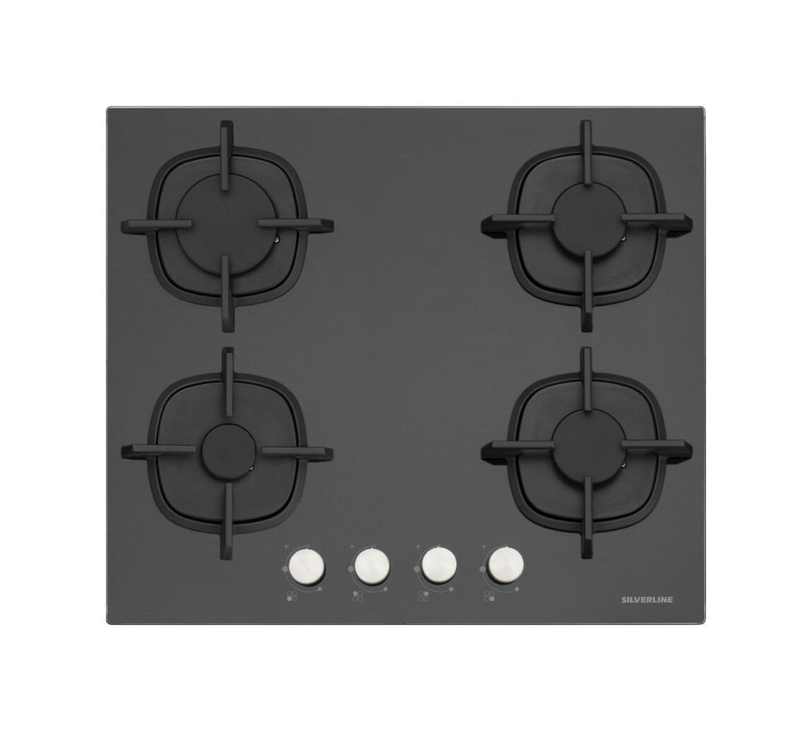 Silverline CS5404B01 Piano in vetro cm. 60 - nero