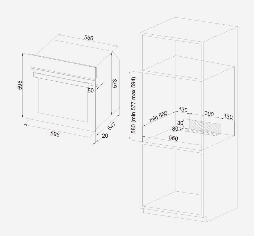 Silverline S2 - BO6502B01 Forno elettrico cm. 60 - nero