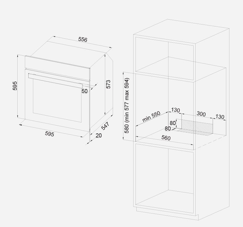 Silverline S3 - BO6503B01 Forno elettrico cm. 60 - nero