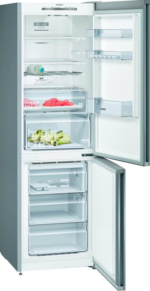 Siemens KG36NVIEC iq300 Frigorifero con congelatore cm. 60 h. 186 - lt. 326 - inox antimpronta