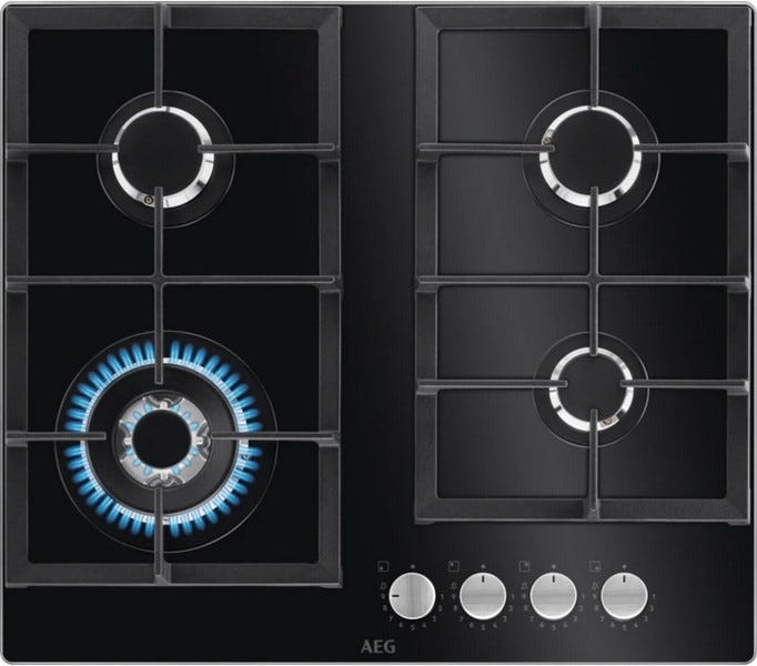 AEG HKB64420NB Piano a cottura a gas cm. 59 - vetro nero