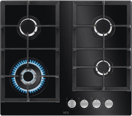 AEG HKB64420NB Piano a cottura a gas cm. 59 - vetro nero