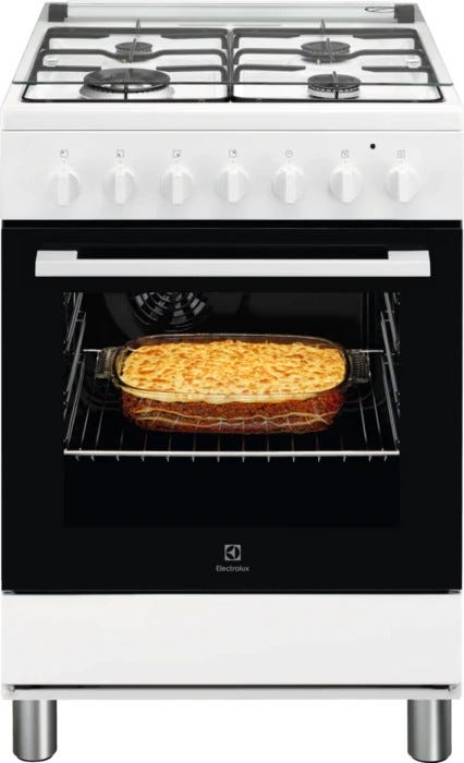 Electrolux LKK620000W Cucina da accosto cm 60 - 4 fuochi a gas + 1 forno elettrico - bianco