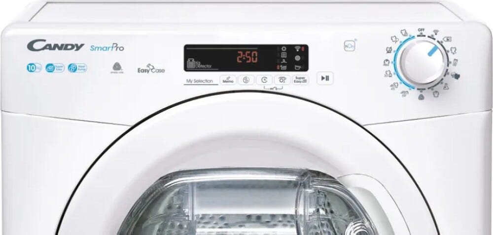 Candy CSOE H10A2DE-S Smart Pro Asciugatrice cm. 60 - capacità 10 kg - bianco