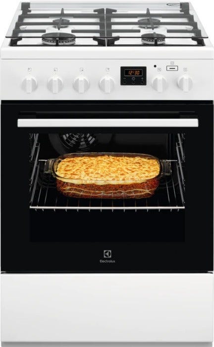 Electrolux LKK640200W Cucina da accosto cm 60 - 4 fuochi a gas + 1 forno elettrico - bianco