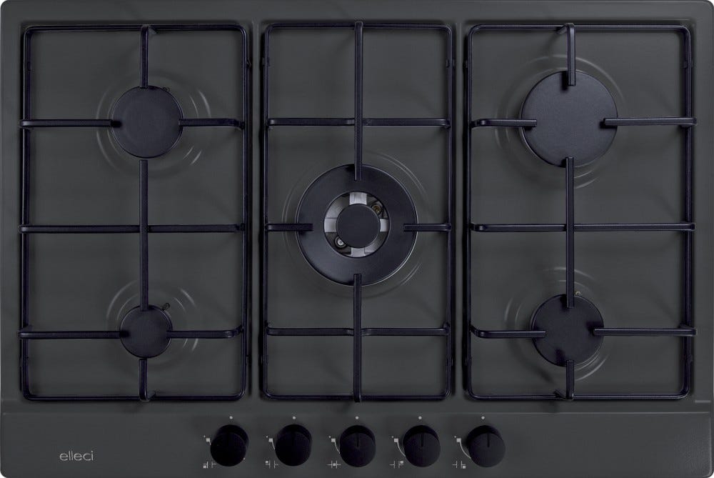 Elleci STYLE 75 Piano cottura a gas cm. 75 - granitek - antracite