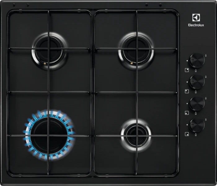 Electrolux KGS6404B Piano a cottura a gas cm. 60 - nero