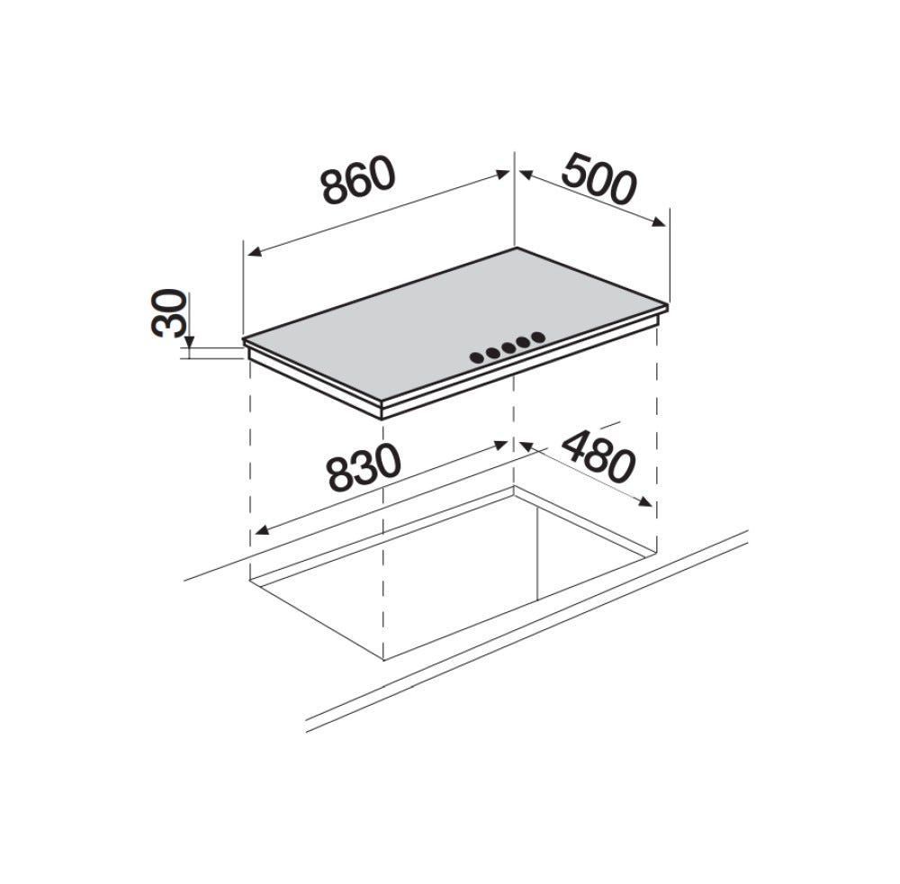 Schock Silver PC90 AV Piano cottura a gas cm 90 - asphalt