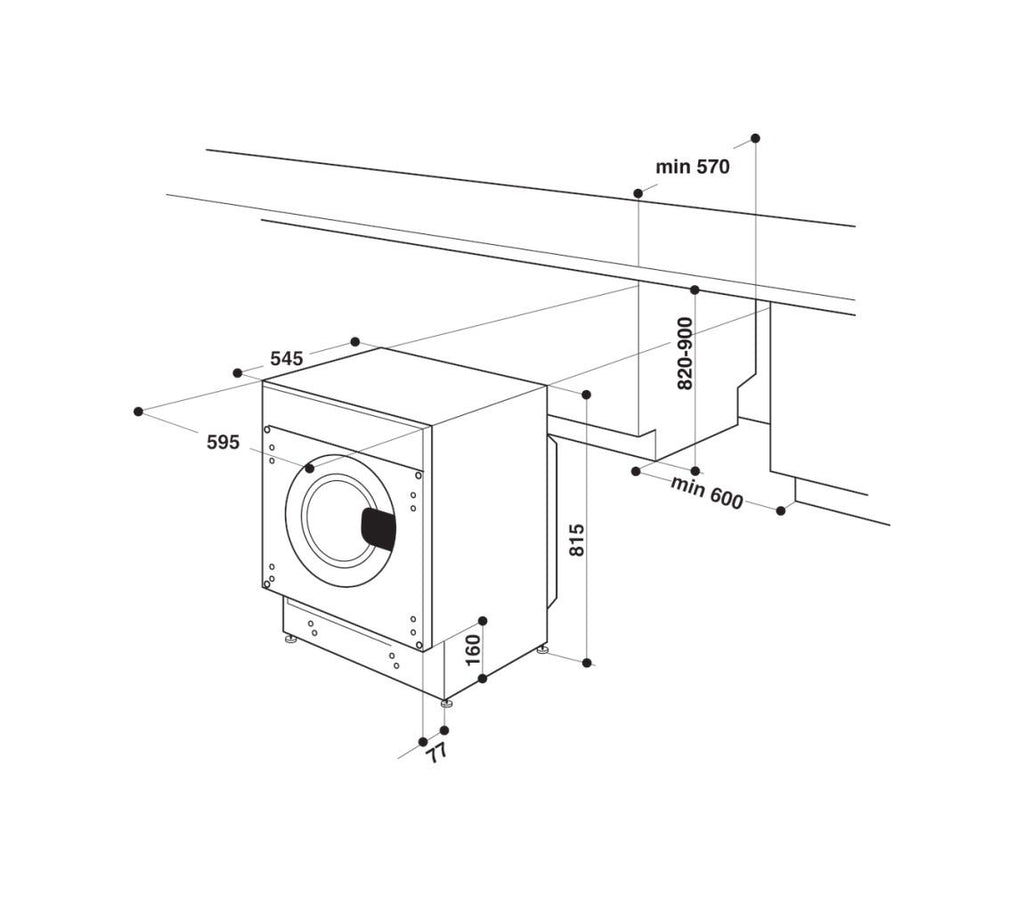 Indesit BI WMIL 71252 EU N Lavatrice da incasso cm. 60 - capacità 7 kg - bianco