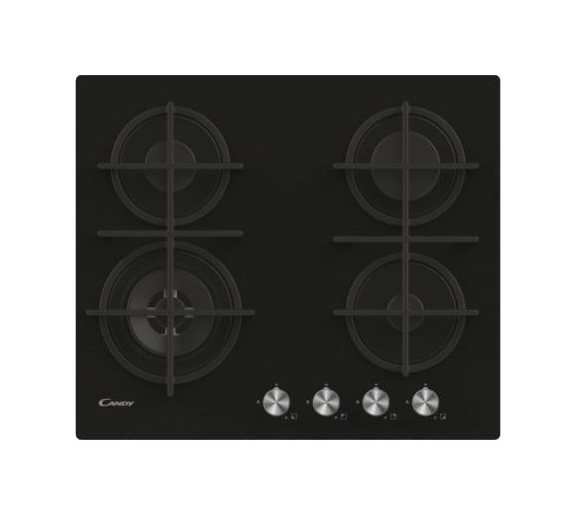 Candy CDK6GF4WEKB Piano cottura a gas cm. 60 - vetro nero