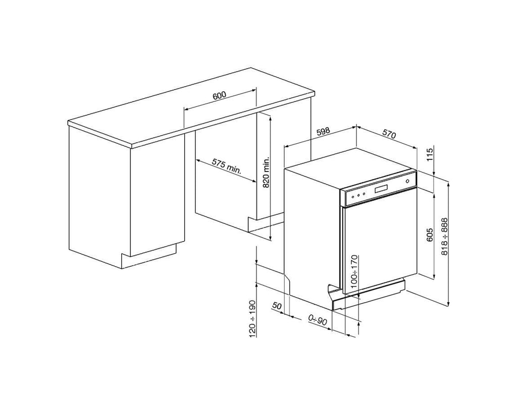 Smeg LSP324BQX Lavastoviglie sottopiano cm 60 - 14 coperti - inox