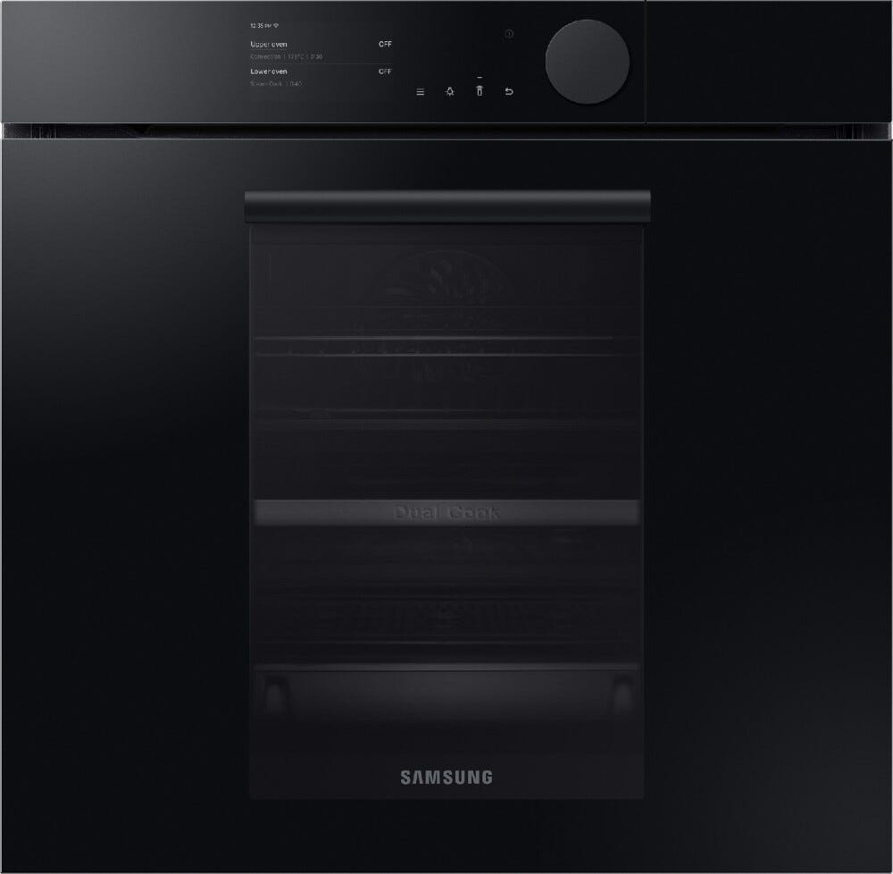 Samsung NV75T8979RK Infinite Line Forno incasso a vapore, Dual Cook, 75 litri, Wi-Fi, pulizia pirolitica, classe A+, nero lucido