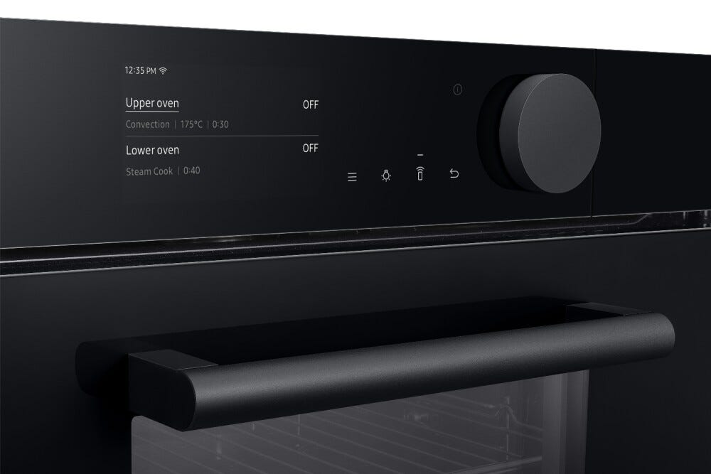 Samsung NV75T8979RK Infinite Line Forno incasso a vapore, Dual Cook, 75 litri, Wi-Fi, pulizia pirolitica, classe A+, nero lucido
