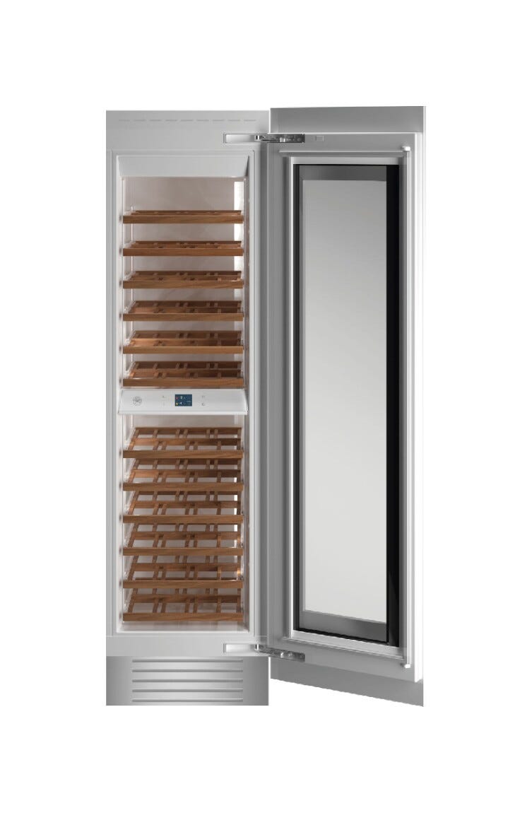 Bertazzoni WC605BRX2T Professional Cantina vini da incasso 60 cm, doppia zona, 80 bottiglie, pannelli acciaio inox