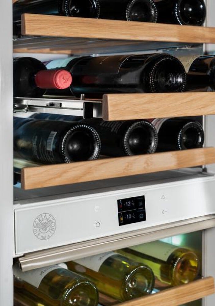 Bertazzoni WC605BRX2T Professional Cantina vini da incasso 60 cm, doppia zona, 80 bottiglie, pannelli acciaio inox
