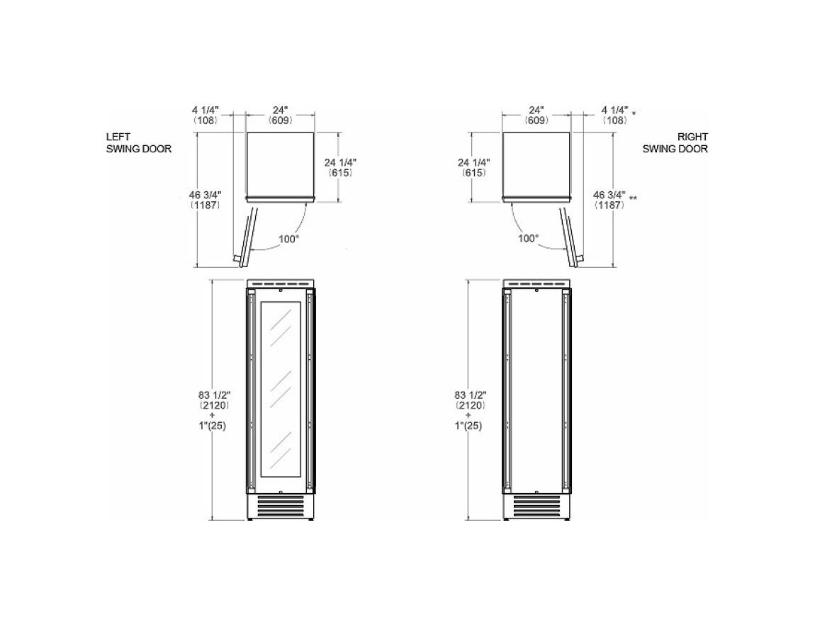 Bertazzoni WC605BRP2T Professional Cantina vini da incasso 60 cm, doppia zona, 80 bottiglie, pannelli acciaio inox