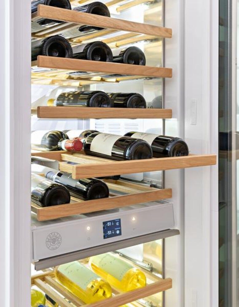 Bertazzoni WC605BLX2T Professional Cantina vini da incasso 60 cm, doppia zona, 80 bottiglie, apertura porta a sinistra, inox