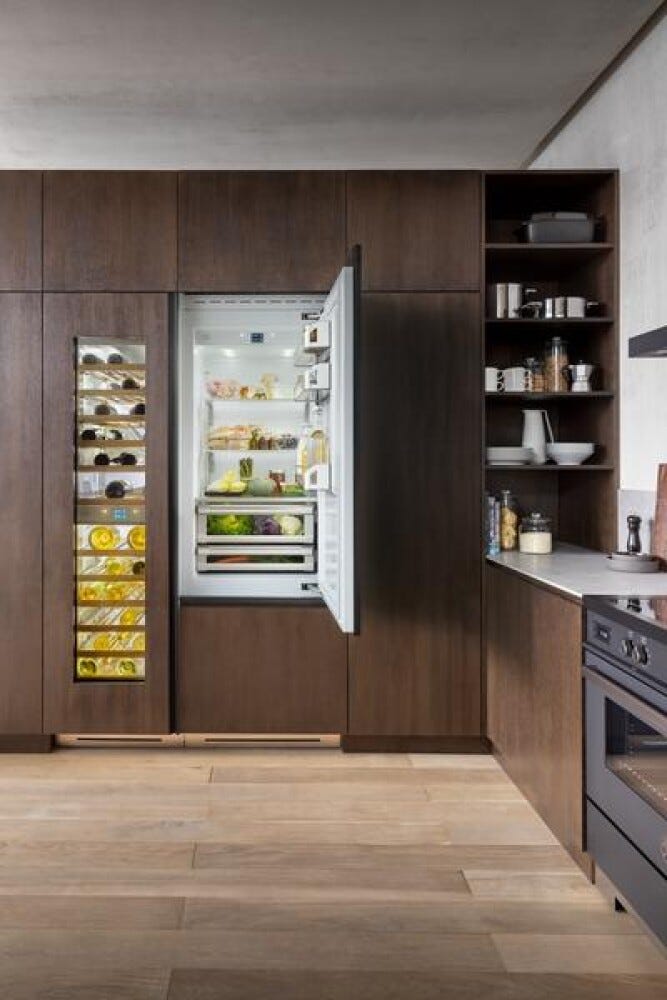 Bertazzoni WC605BLP2T Professional Cantina vini da incasso 60 cm, doppia zona, 80 bottiglie, apertura porta a sinistra, Panel Ready