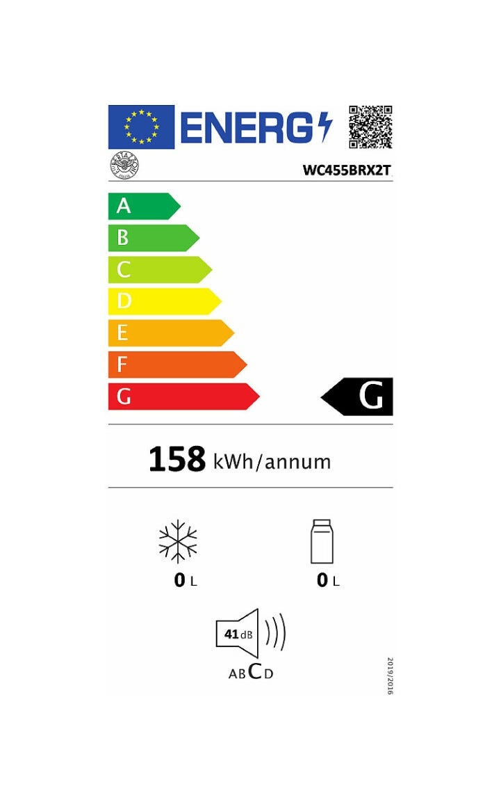 Bertazzoni WC455BRX2T Heritage Cantina vini da incasso 45 cm, doppia zona temperatura, 52 bottiglie con porta apertura dx - inox (maniglie NON incluse)