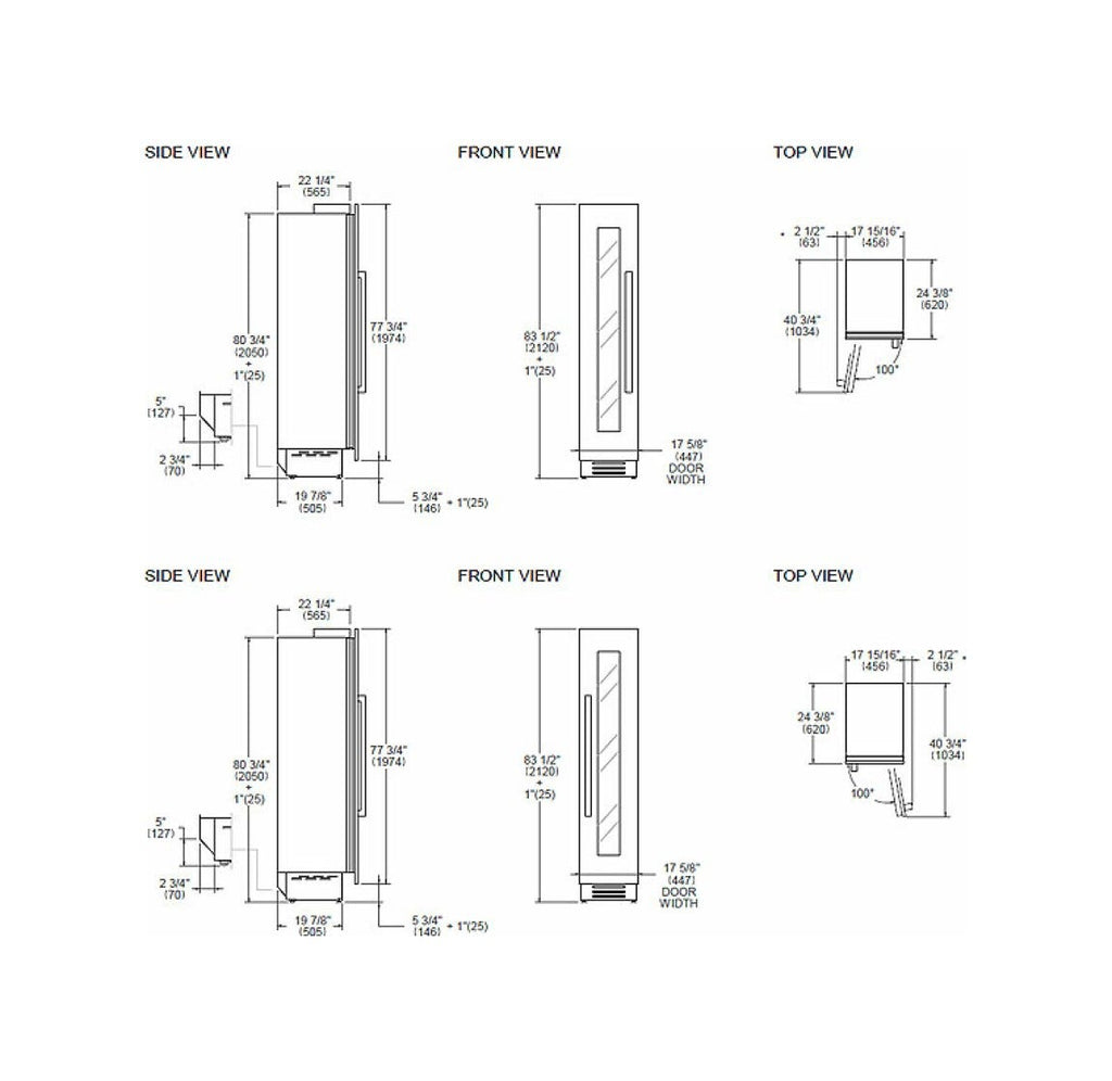 Bertazzoni WC455BRX2T Heritage Cantina vini da incasso 45 cm, doppia zona temperatura, 52 bottiglie con porta apertura dx - inox (maniglie NON incluse)