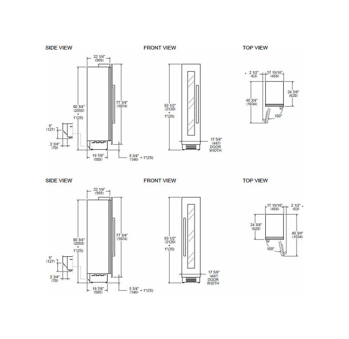 Bertazzoni WC455BRX2T Heritage Cantina vini da incasso 45 cm, doppia zona temperatura, 52 bottiglie con porta apertura dx - inox (maniglie NON incluse)