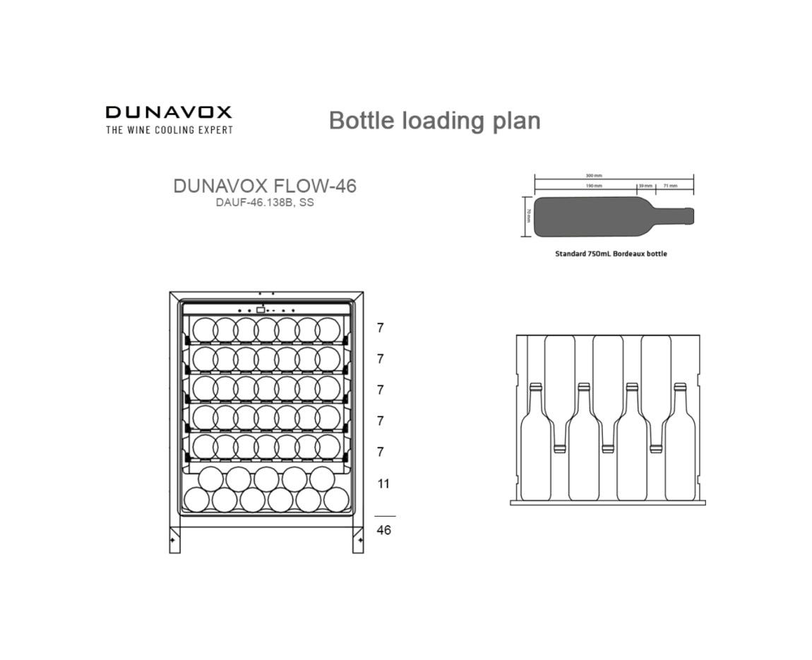 Dunavox UF-46.138SS Flow-46 Cantina vini cm. 60 - 46 bottiglie - inox