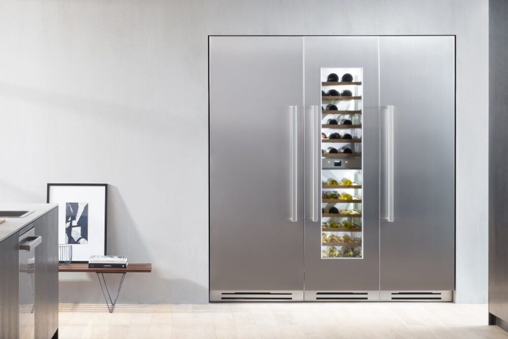 Bertazzoni WC455BRP2T Professional Cantina vini da incasso 45 cm, 52 bottiglie, doppia zona 4–18 °C, Touch & Scroll, apertura a destra, da pannellare (maniglie NON incluse)