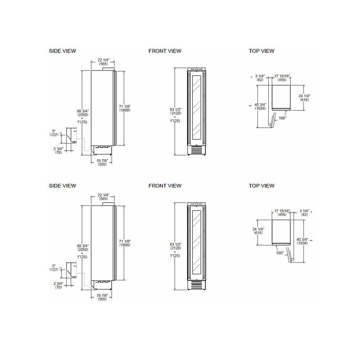 Bertazzoni WC455BRP2T Professional Cantina vini da incasso 45 cm, 52 bottiglie, doppia zona 4–18 °C, Touch & Scroll, apertura a destra, da pannellare (maniglie NON incluse)
