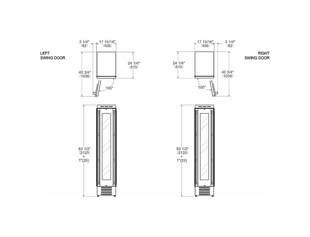 Bertazzoni WC455BRP2T Professional Cantina vini da incasso 45 cm, 52 bottiglie, doppia zona 4–18 °C, Touch & Scroll, apertura a destra, da pannellare (maniglie NON incluse)
