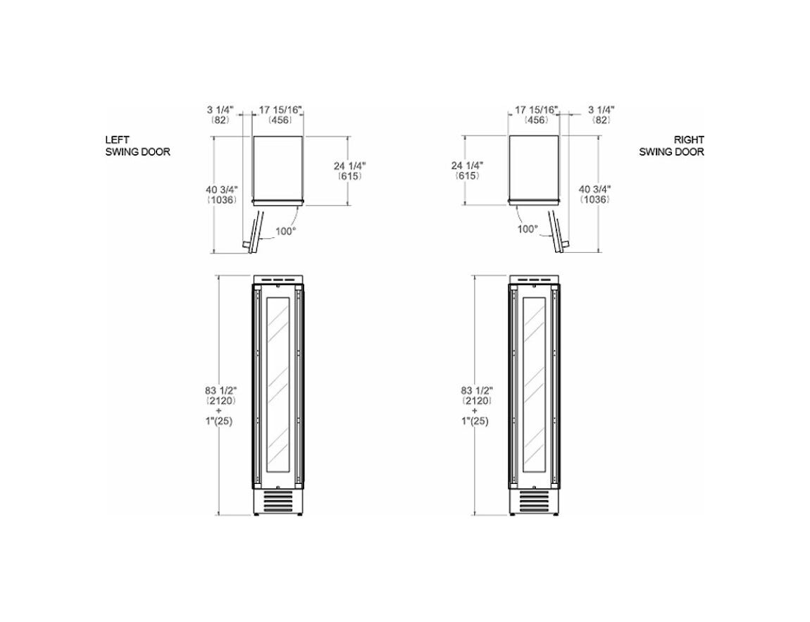 Bertazzoni WC455BLP2T Professional Cantina vini da incasso 45 cm, 52 bottiglie, doppia zona 4–18 °C, Touch & Scroll, apertura a sinistra, da pannellare (maniglie NON incluse)