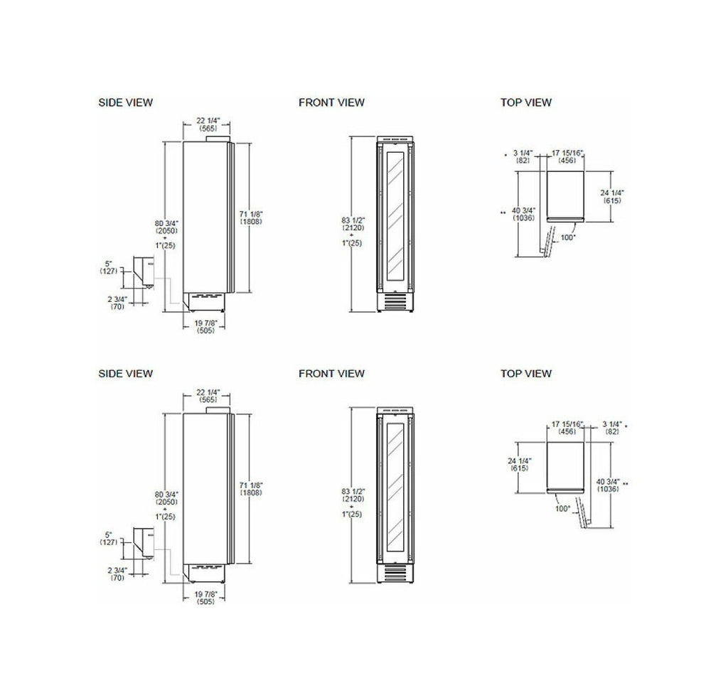 Bertazzoni WC455BLP2T Professional Cantina vini da incasso 45 cm, 52 bottiglie, doppia zona 4–18 °C, Touch & Scroll, apertura a sinistra, da pannellare (maniglie NON incluse)