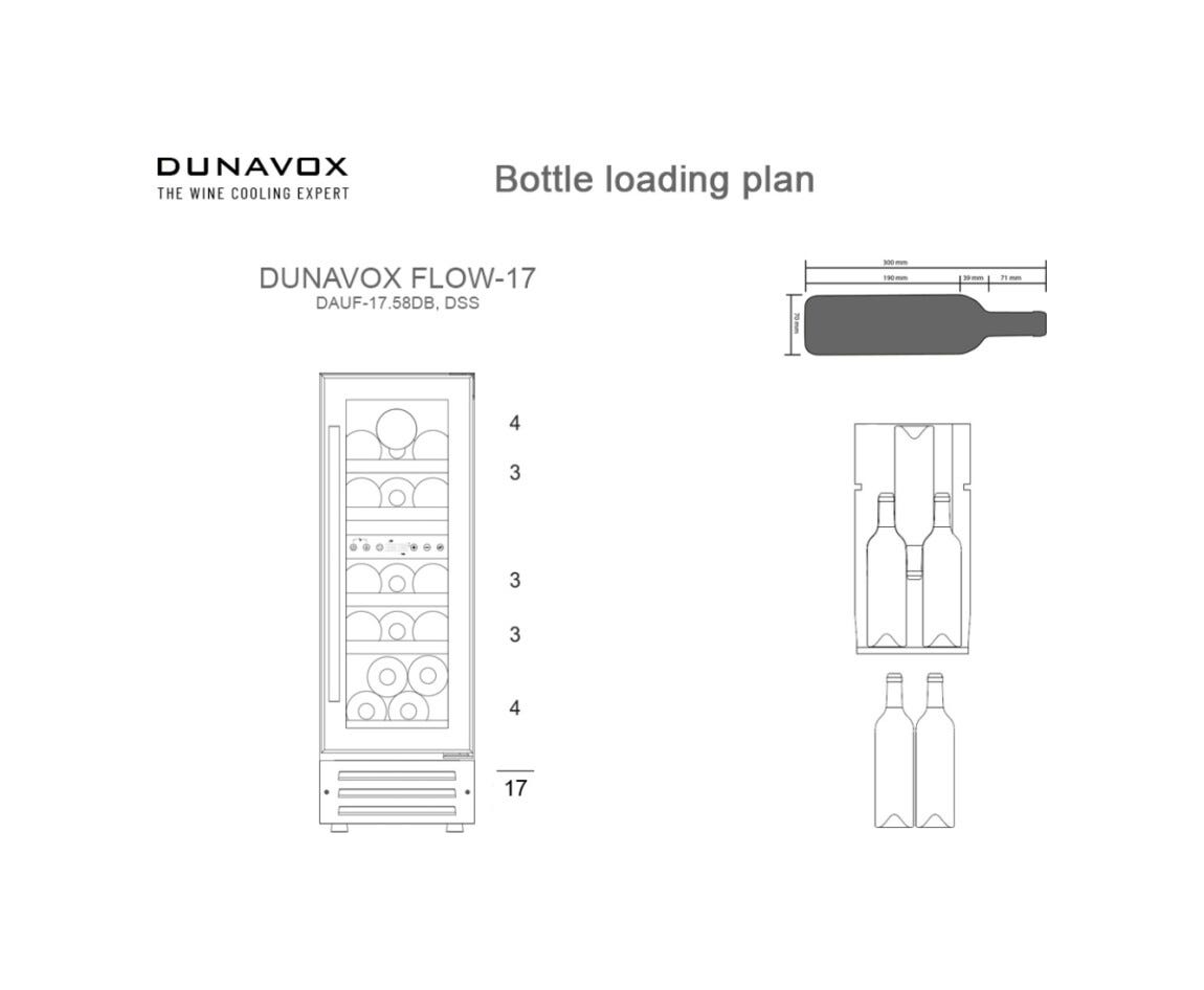 Dunavox UF-17.58DSS Flow-17 Cantina vini cm. 30 - 17 bottiglie - inox