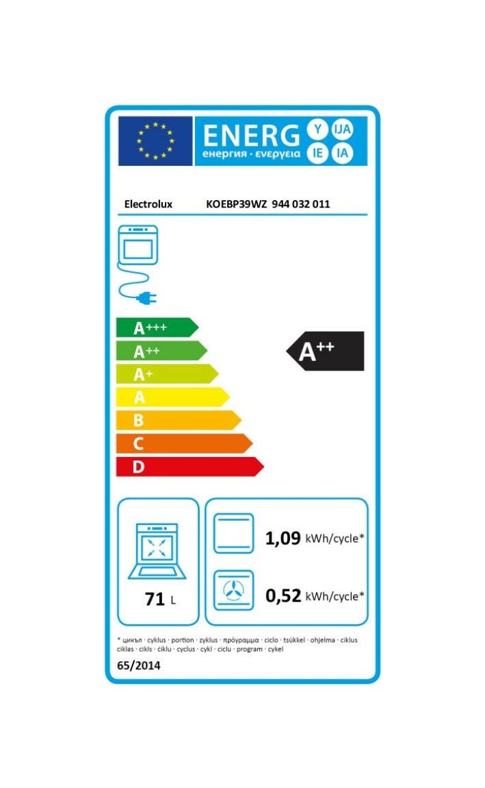 Electrolux KOEBP39WZ Serie 800 Forno elettrico pirolitico cm 60 - nero